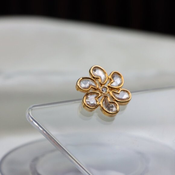 Elegant Brass Kundan Necklace & Earrings Set, JP42 - Picture 2 of 12